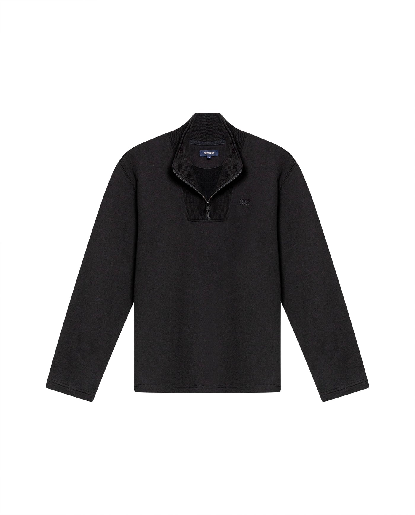Men's Half-Zip Sweatshirt in Cotton-Polyester Blend Nocturne 63_689G001_NEG194007_3