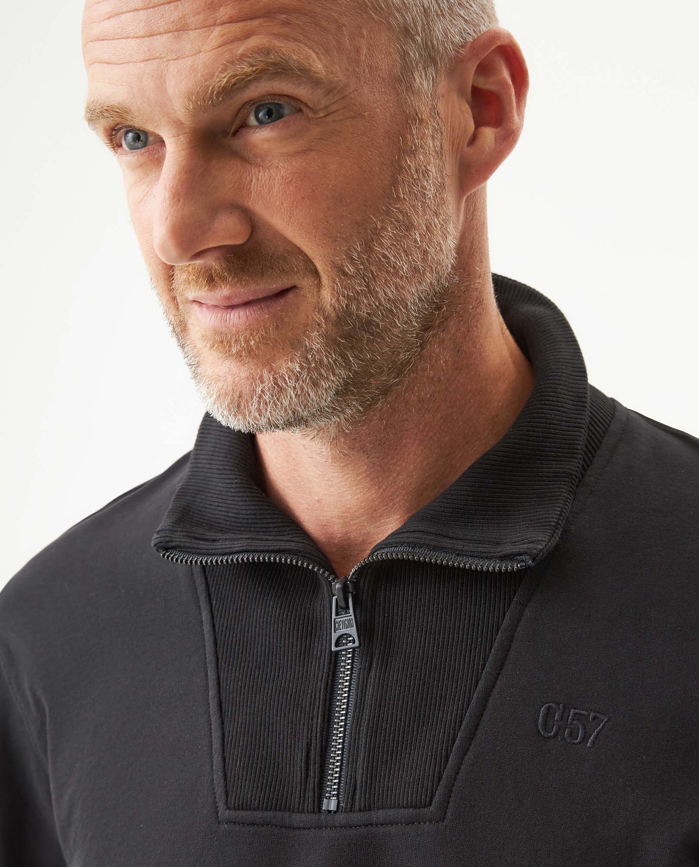 Men's Half-Zip Sweatshirt in Cotton-Polyester Blend Nocturne 63_689G001_NEG194007_5
