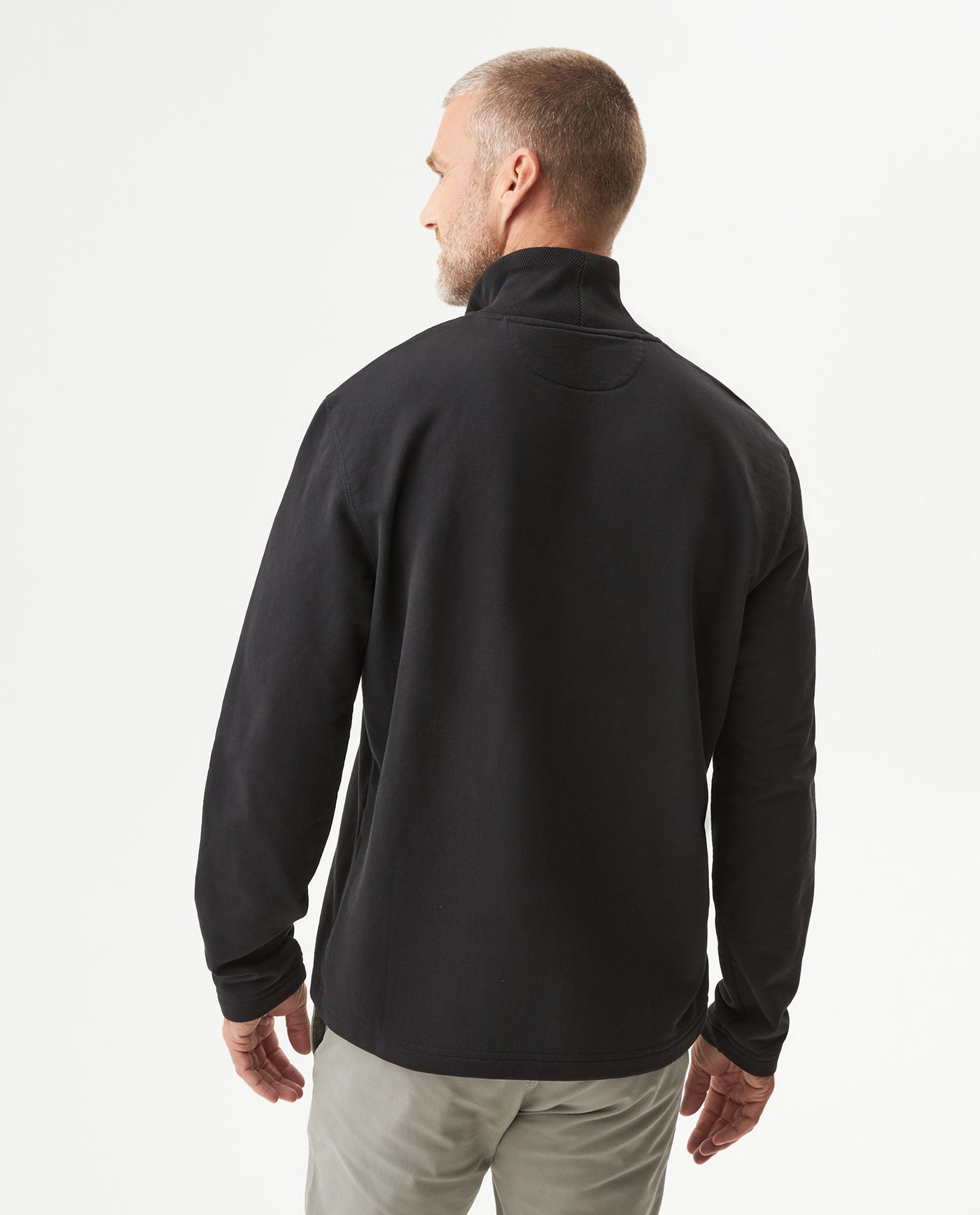 Men's Half-Zip Sweatshirt in Cotton-Polyester Blend Nocturne 63_689G001_NEG194007_6