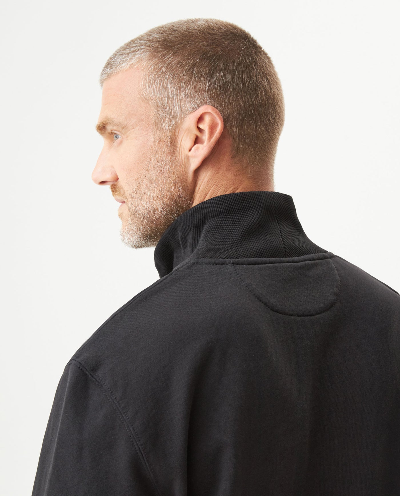 Men's Half-Zip Sweatshirt in Cotton-Polyester Blend Nocturne 63_689G001_NEG194007_7