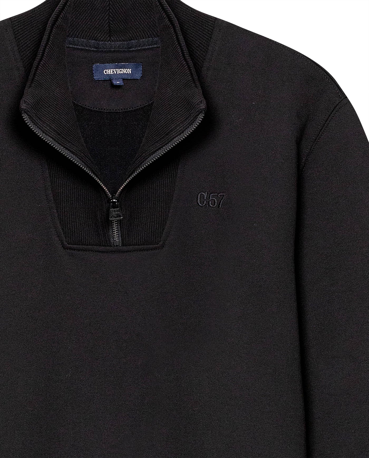 Men's Half-Zip Sweatshirt in Cotton-Polyester Blend Nocturne 63_689G001_NEG194007_8