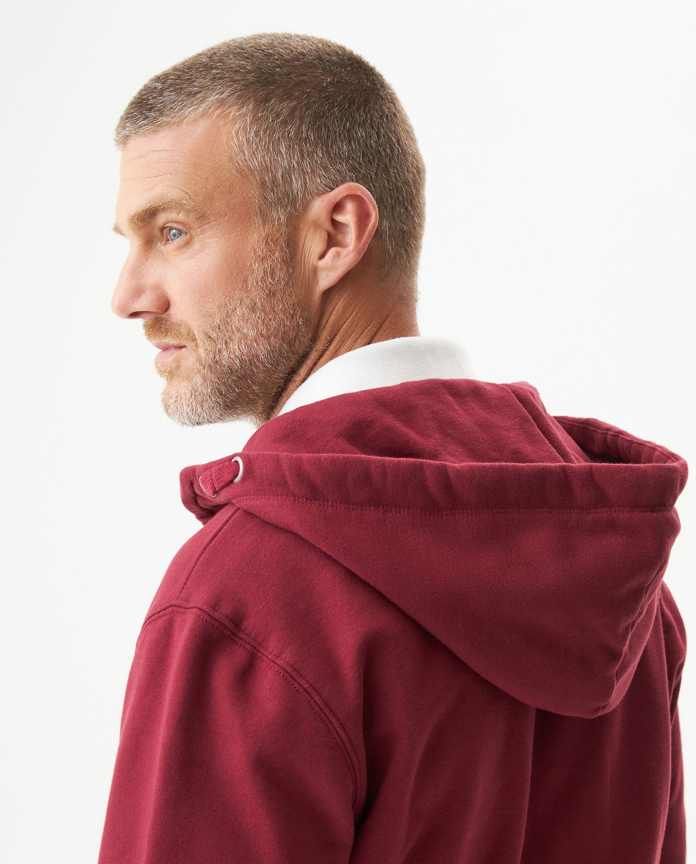 Men's Open Hoodie in Cotton Stretch Blend, Evening - 6