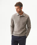 Men's Polo Style Sweatshirt in Cotton Stretch Blend Lighthouse