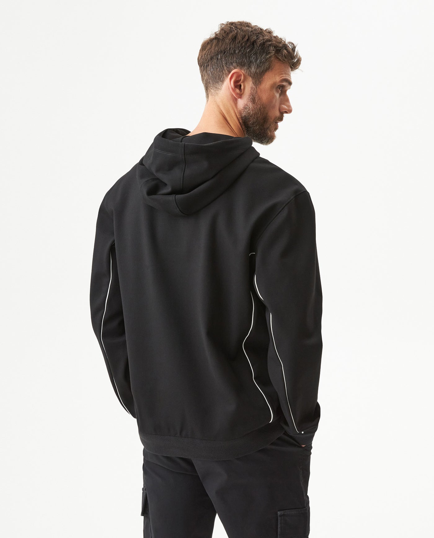 Men's Racing Hooded Sweatshirt in Rayon-Nylon Stretch Blend Coordinates 63_689G900_NEG194007_6