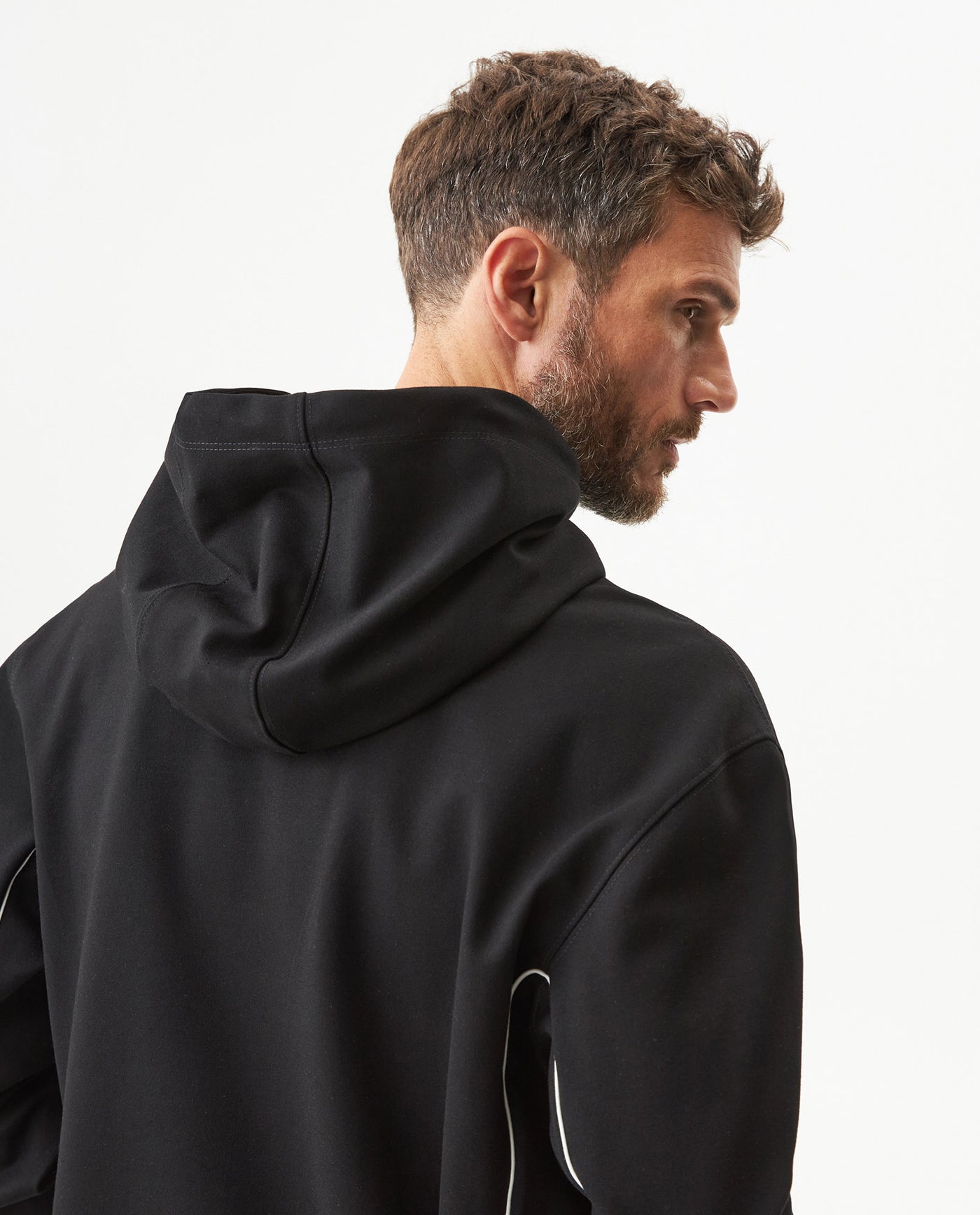 Men's Racing Hooded Sweatshirt in Rayon-Nylon Stretch Blend Coordinates 63_689G900_NEG194007_7