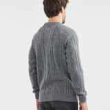 CABLE KNIT SWEATER IN GRAY