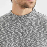 MARLED KNIT CREWNECK SWEATER IN BLACK AND WHITE