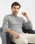 Men's Crew Neck Sweater Tanguis Cotton Irregular Texture Cotton-Acrylic