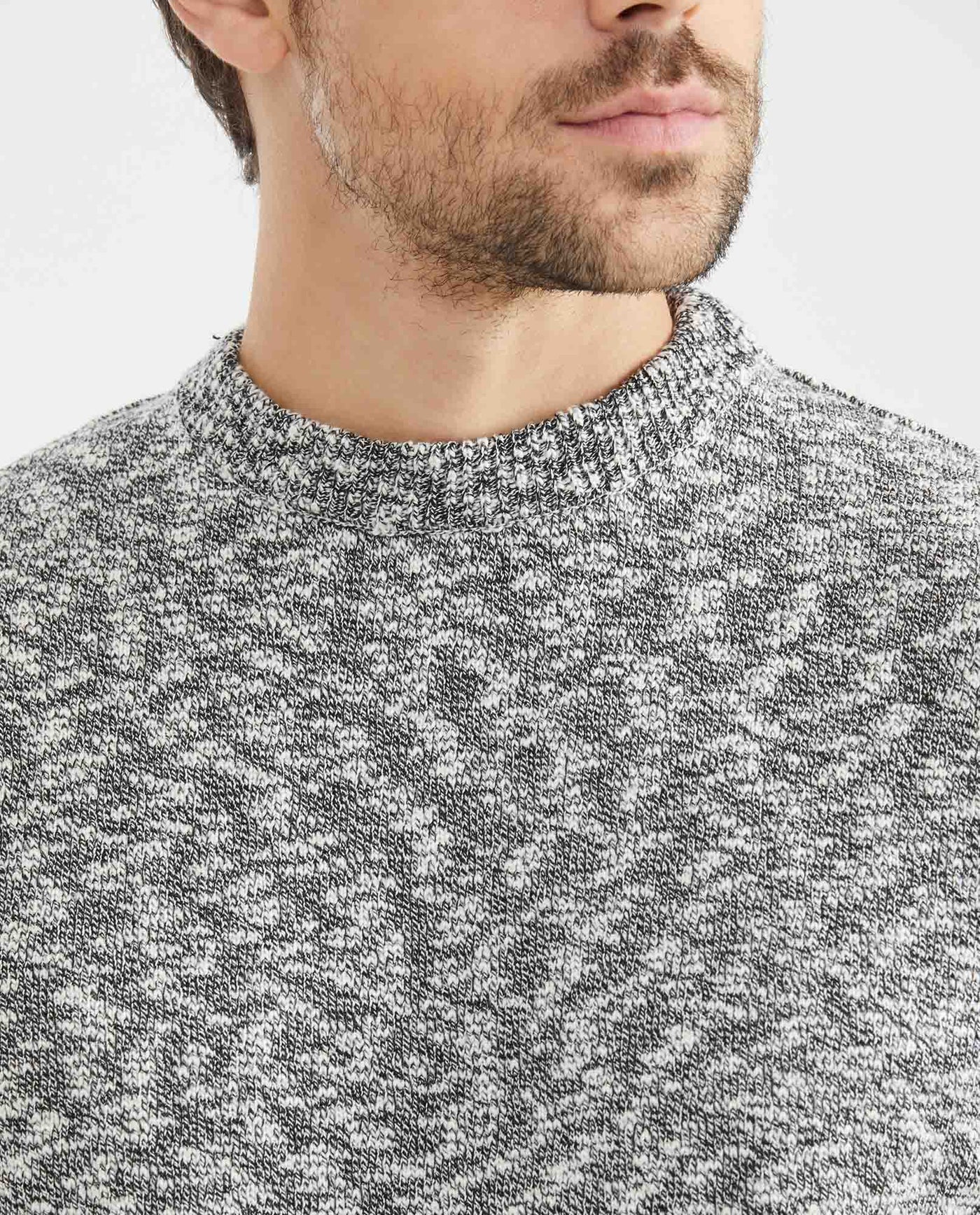 Men's Crew Neck Sweater Tanguis Cotton Irregular Texture Cotton-Acrylic - 3