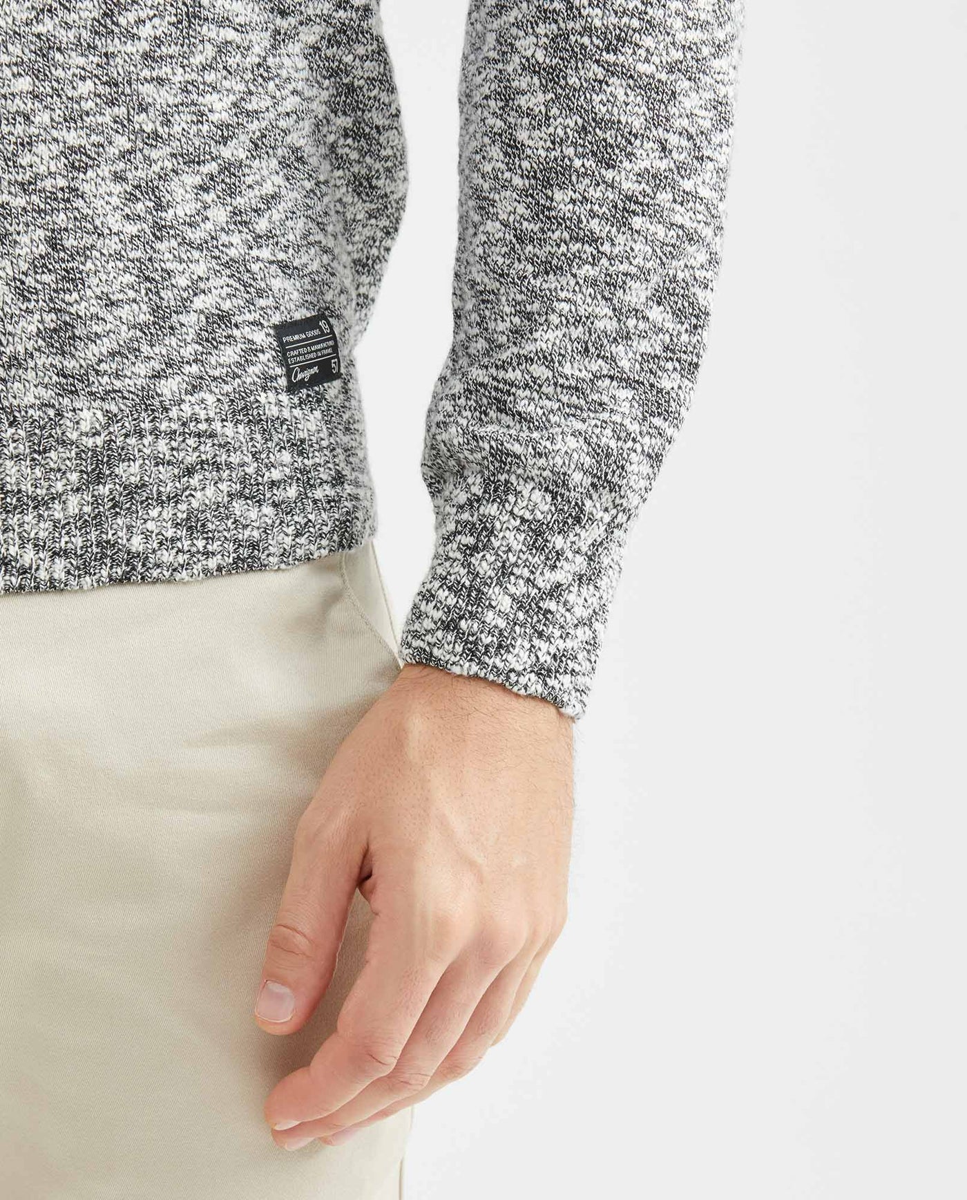 Men's Crew Neck Sweater Tanguis Cotton Irregular Texture Cotton-Acrylic - 4