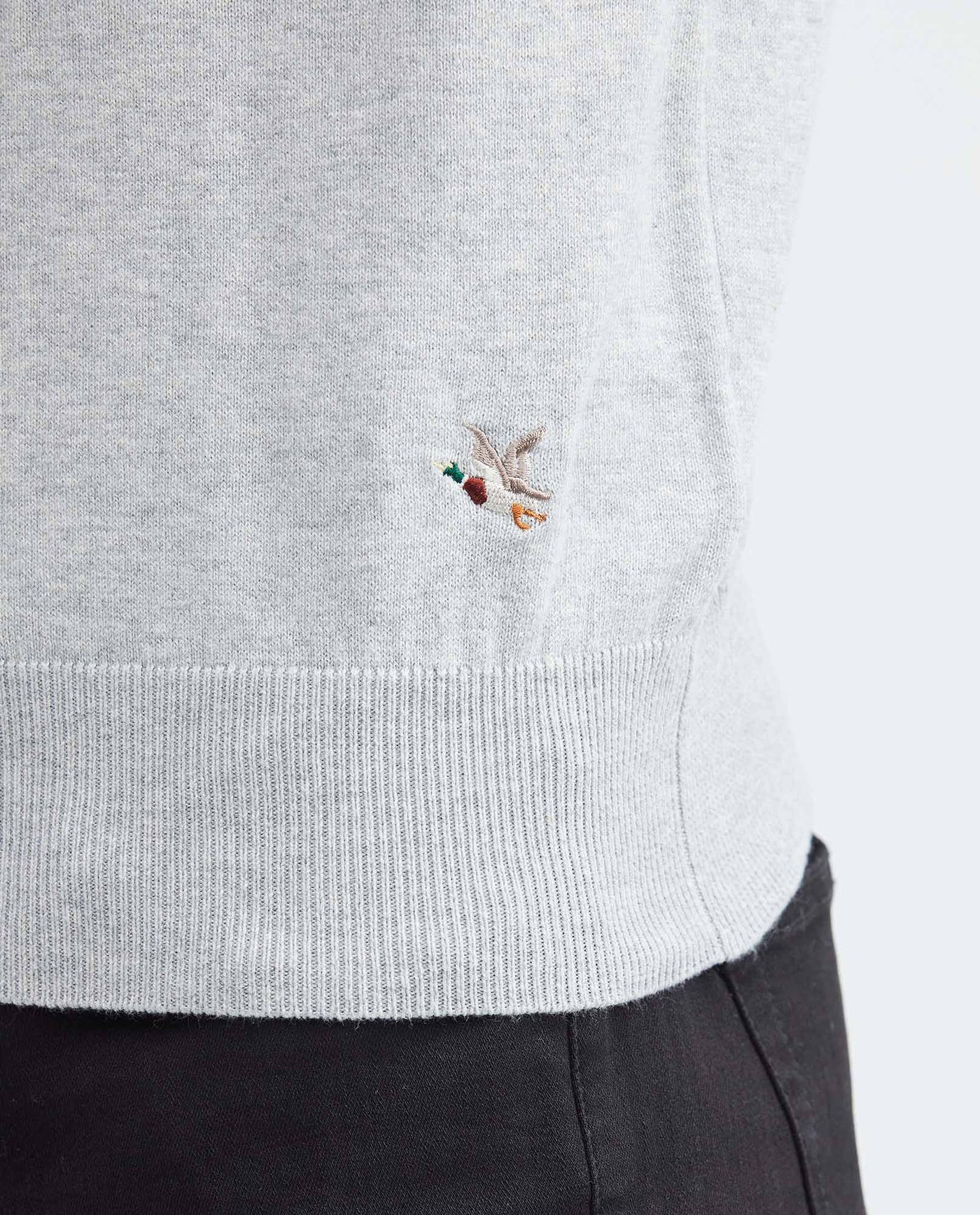 Men's Basic Crew Neck Sweater Full Fashion Heather Fiber Color Duck Cotton - 4