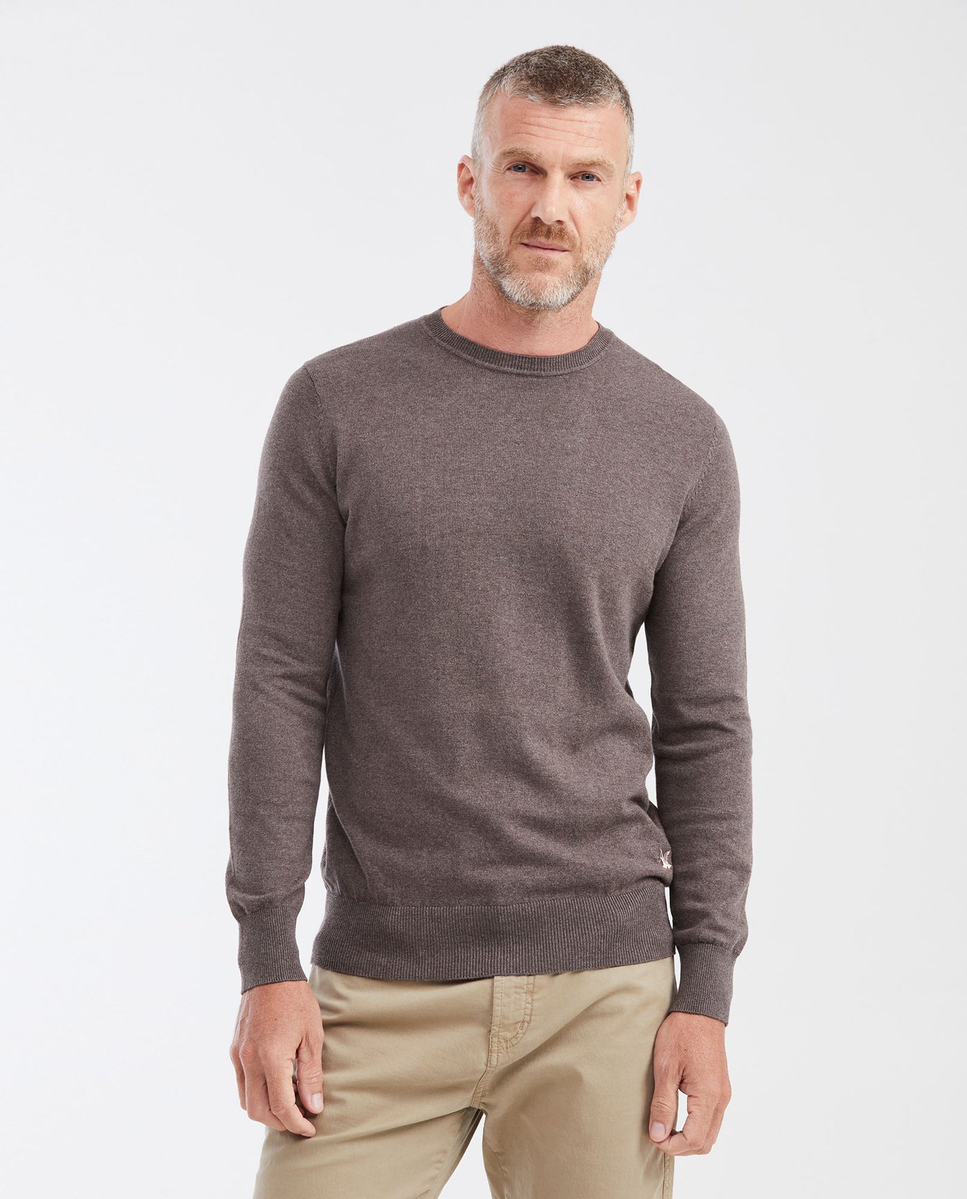 Suéter Tejido con Cuello Redondo para Hombre - Brown 63_692G000_CAF181048_0
