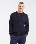 Men's Cotton Mini-Cable V-Neck Cardigan with Full Fashion Construction