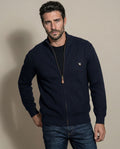 Men's Zip-Up Sweater - Blue