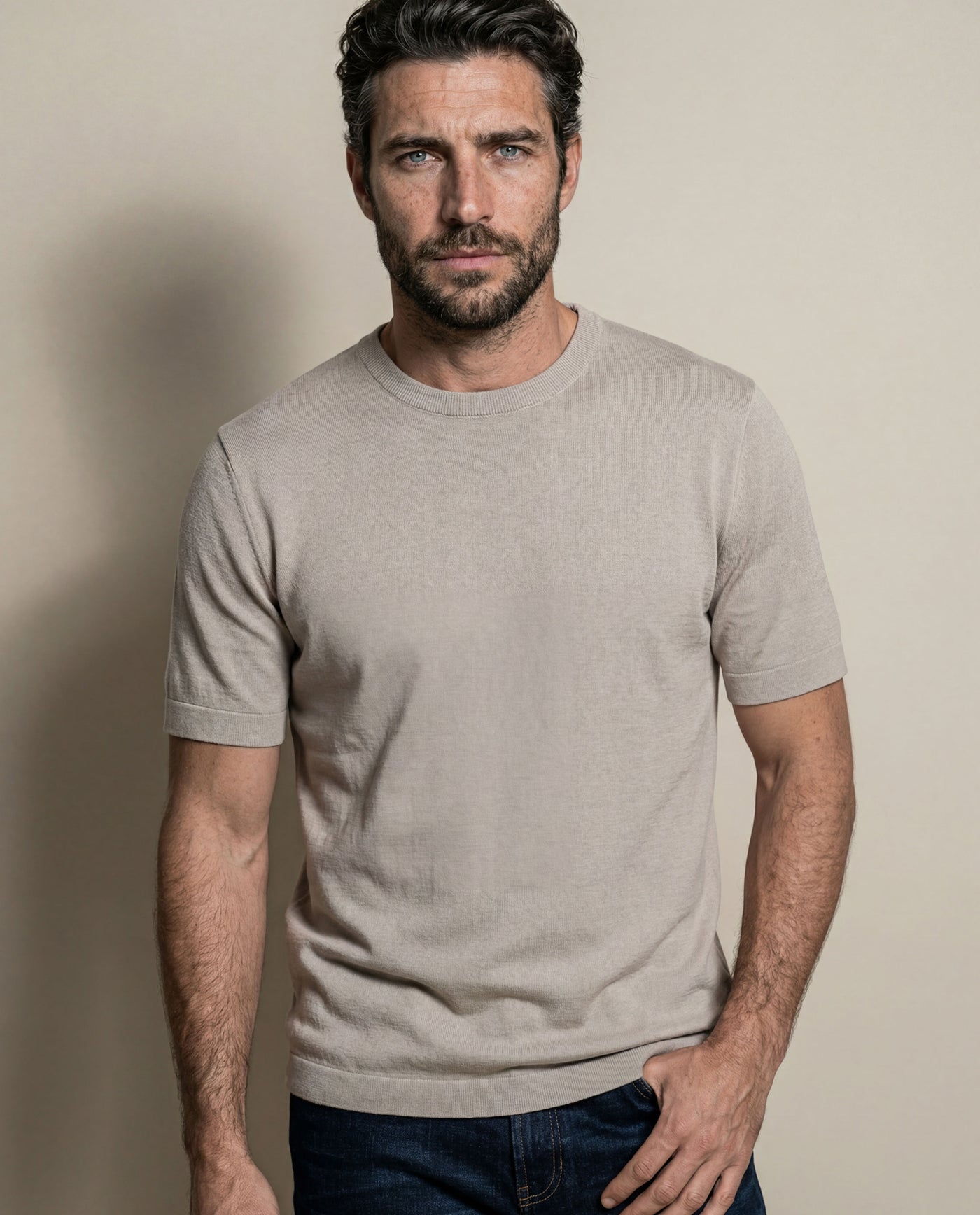 Men's Knit T-shirt - Raw 63_692H009_CRU110103_0