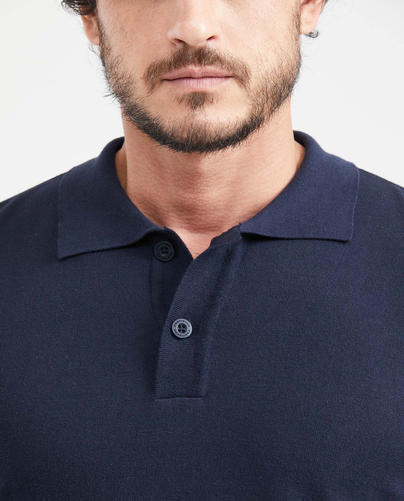Men's Knit Polo Shirt Regular Fit Short Sleeve in Cotton 694G100 - 2