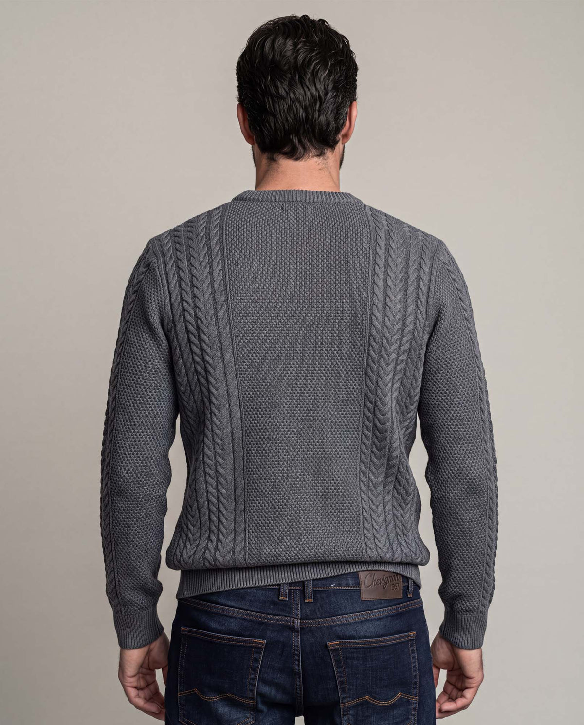 Men´s Cotton Knit Sweater - Gray 63_697D302_GRI190201_6