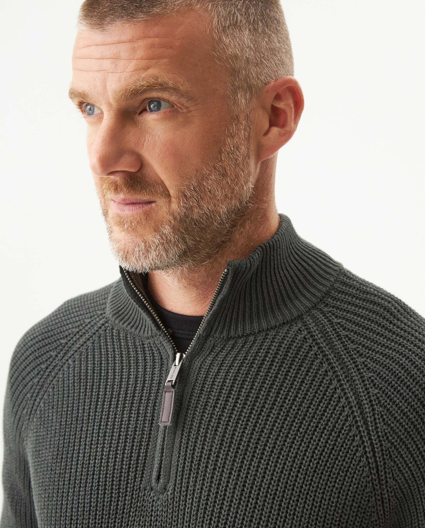 Men's Quarter-Zip Sweater Raglan Sleeve in Cotton - 4