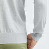 COTTON KNIT CREWNECK SWEATER IN GREY