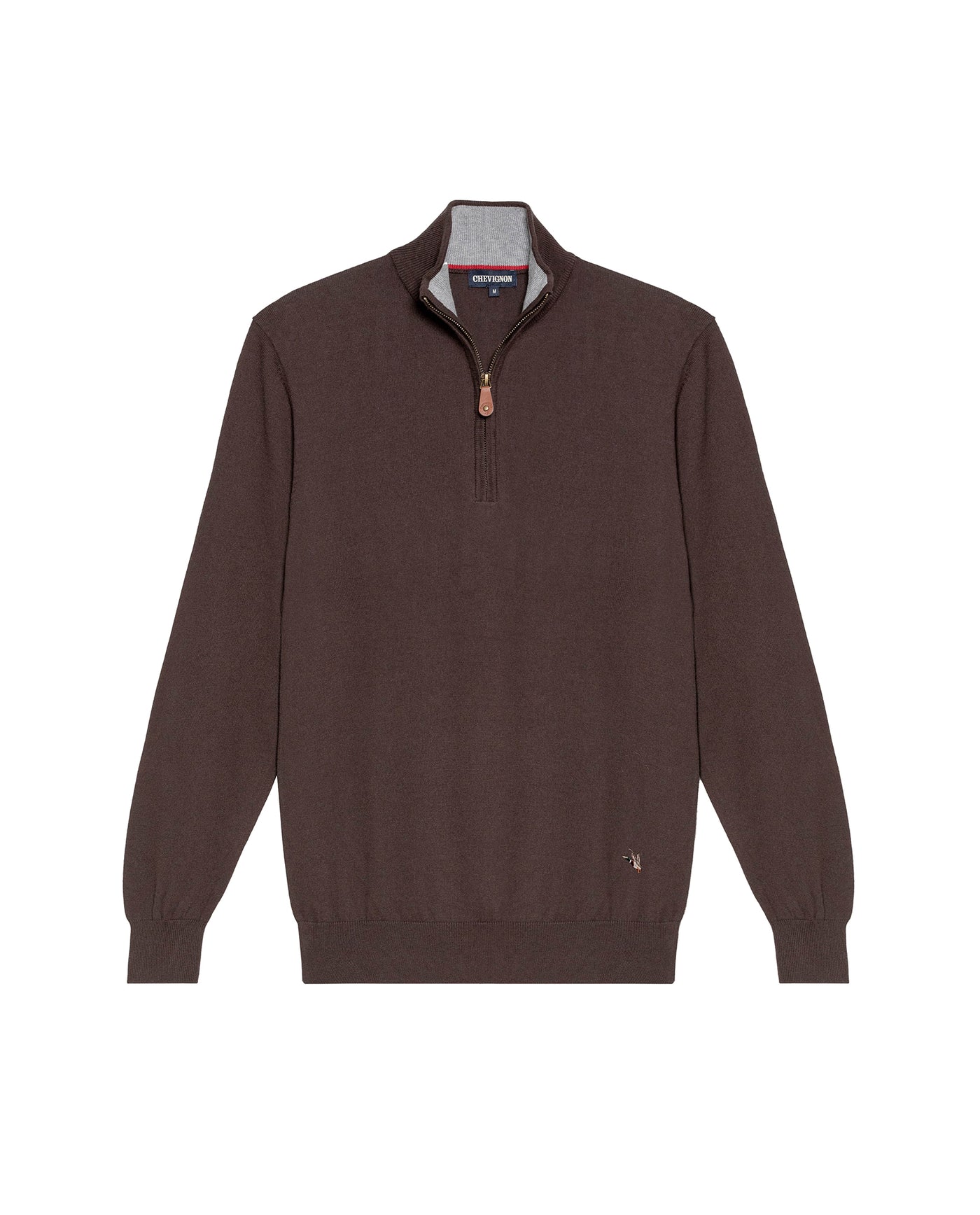 Men's Full Fashion Mandarin Collar Half-Zip Sweater, Seaport - 1
