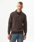 Men's Full Fashion Mandarin Collar Half-Zip Sweater Seaport