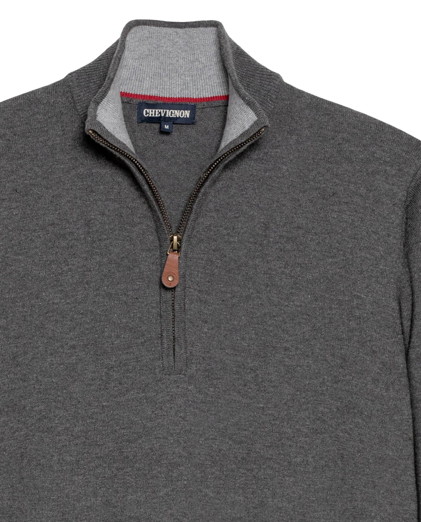 Men's Full Fashion Mandarin Collar Half-Zip Sweater, Seaport - 7