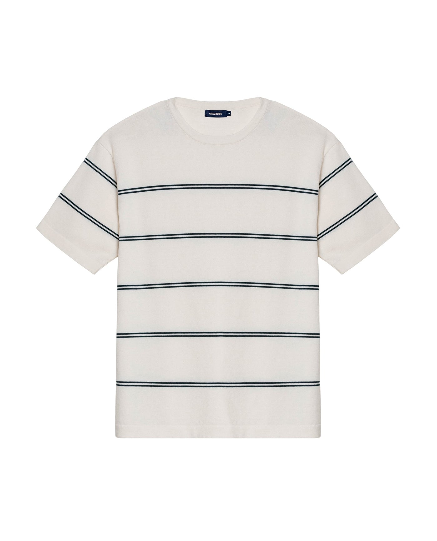 Men's Contrast Stripe Knit T-shirt, Midnight - 1