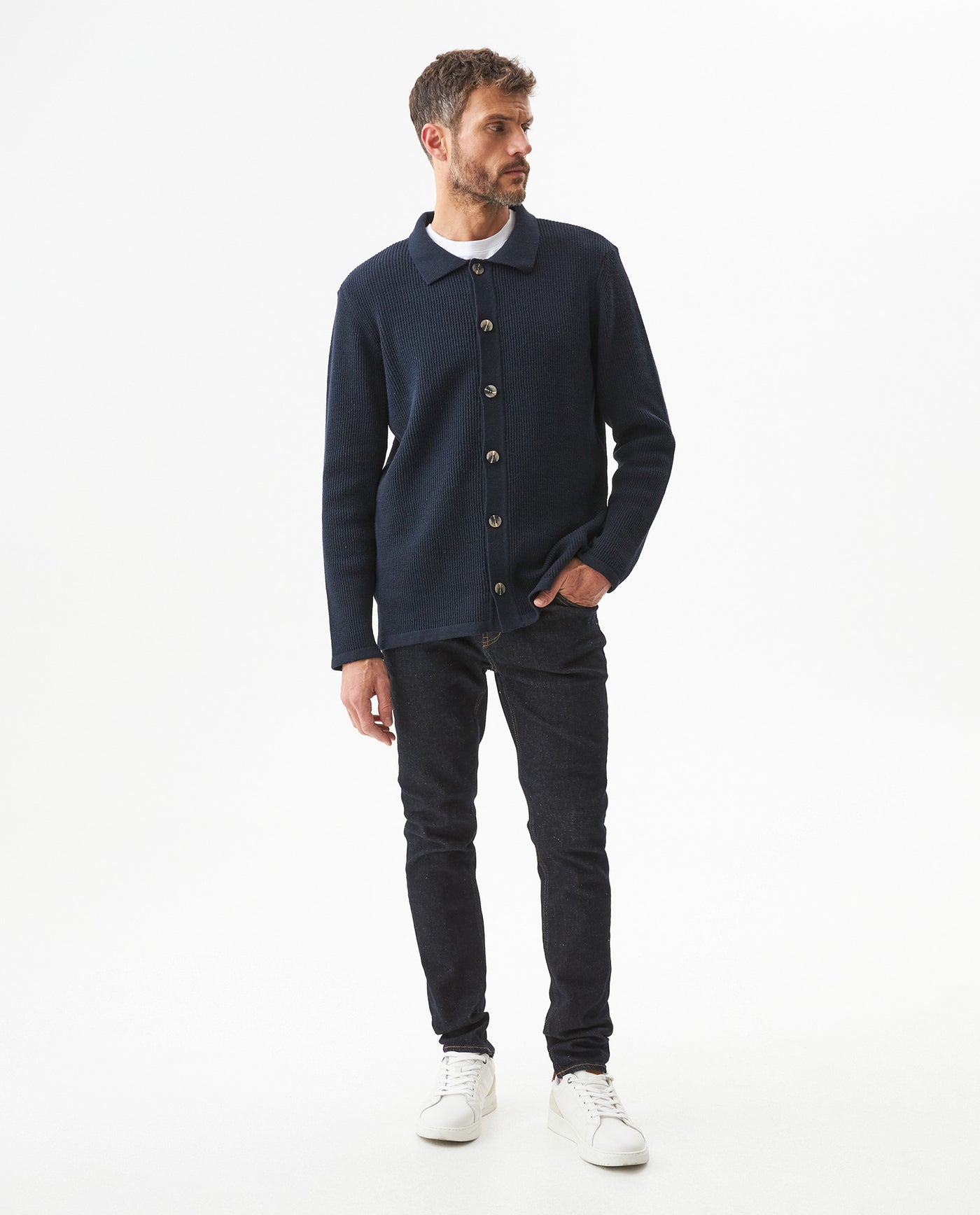 Men's Knit Sweater Shirt Style - Blue 63_699G011_AZU194030_4