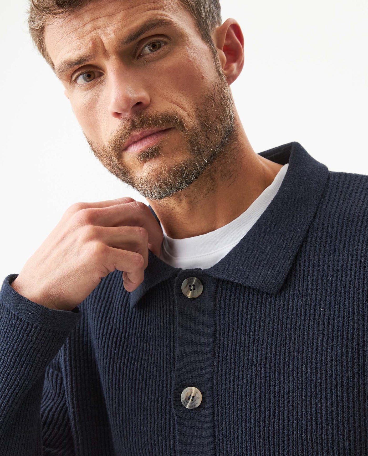 Men's Knit Sweater Shirt Style - Blue 63_699G011_AZU194030_5
