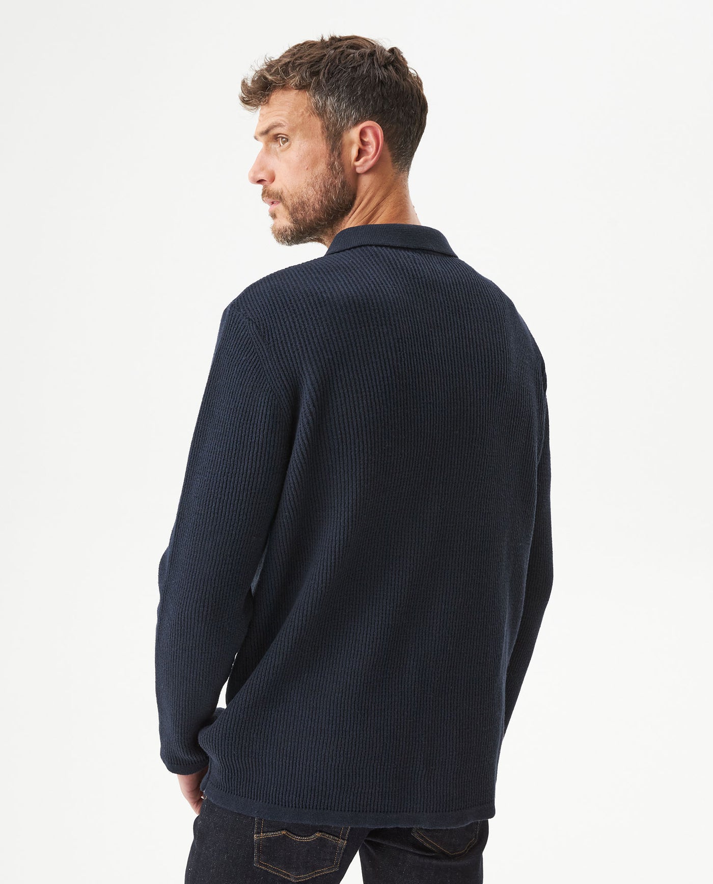 Men's Knit Sweater Shirt Style - Blue 63_699G011_AZU194030_6
