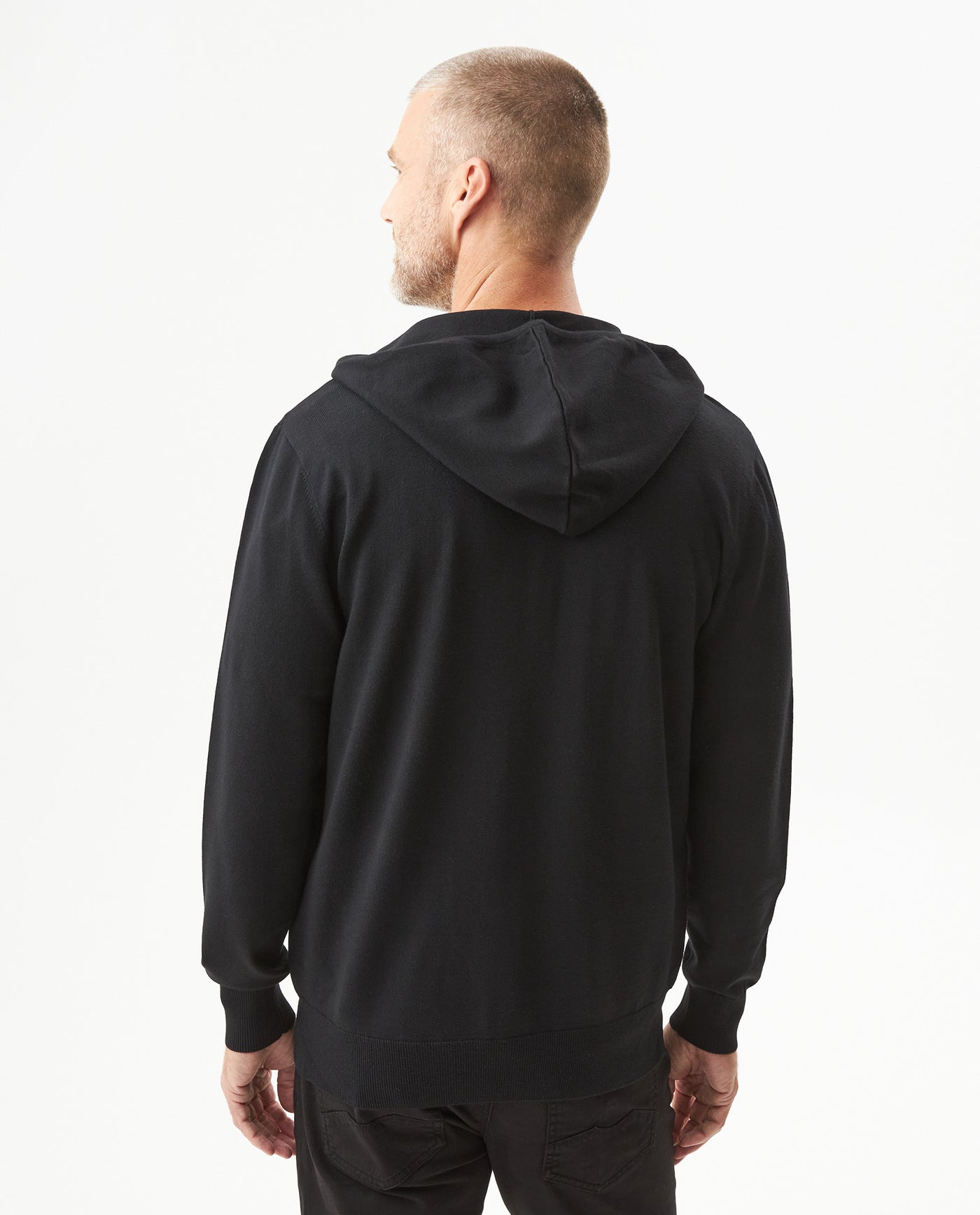 Men's Viscose Blend Zip-Up Hoodie, Maritime - 5