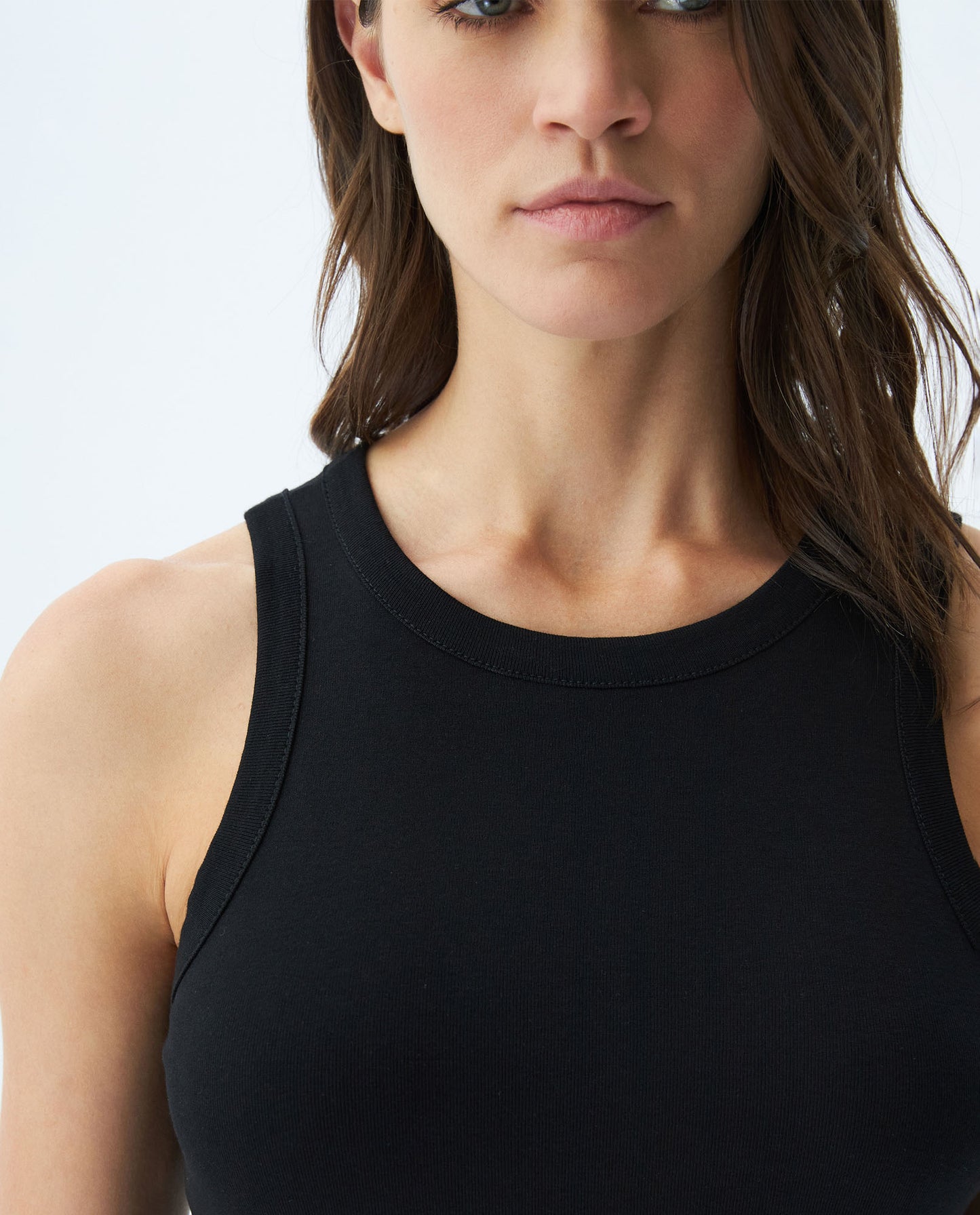 Women's Sleeveless Cotton T-shirt - Black - 3