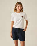 Women's T-Shirt Graphic Slim Fit Crewneck Cotton Soft Multiple Embroidered Patches Preppy - Raw
