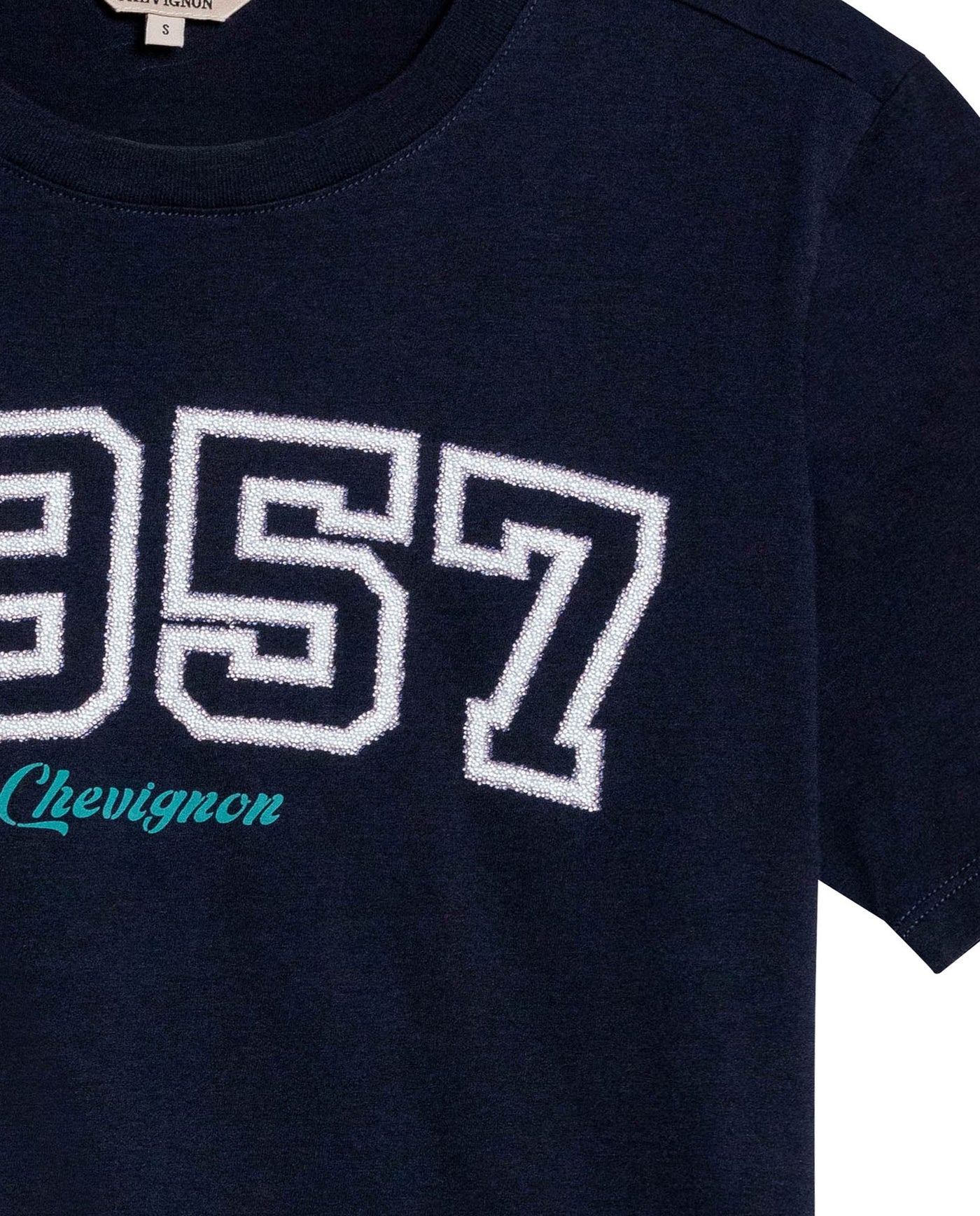 Womens T-Shirt Graphic Slim Fit Cotton 1957 Caviar Print Heritage - Blue 63_701H007_AZU193924_8