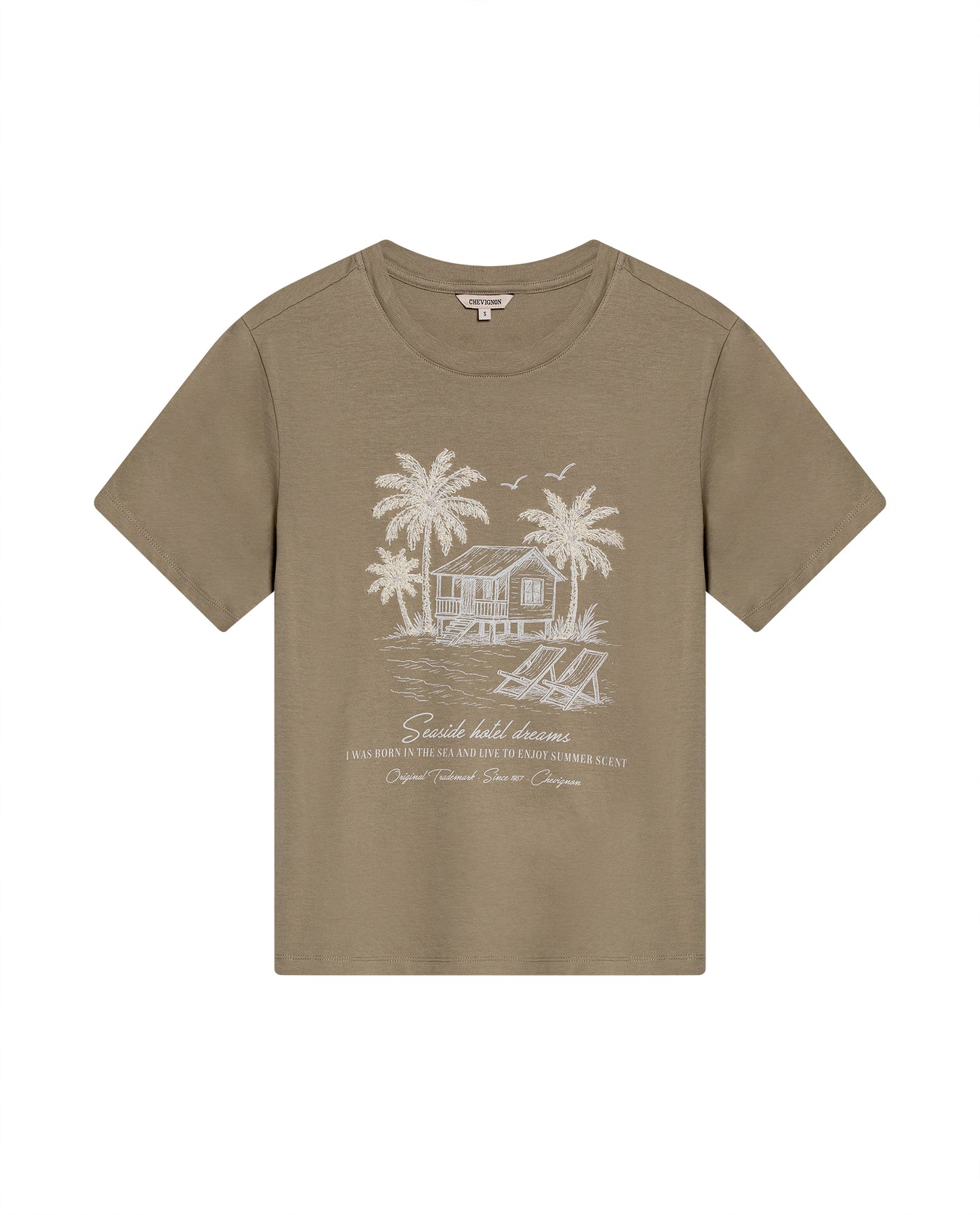 Womens T-Shirt Graphic Slim Fit Cotton Embroidery Rhinestone Combination - Green 63_701H020_VER170619_3