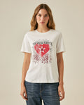 Women's T-Shirt Graphic Slim Fit Cotton The Real Choice Heart Print - White