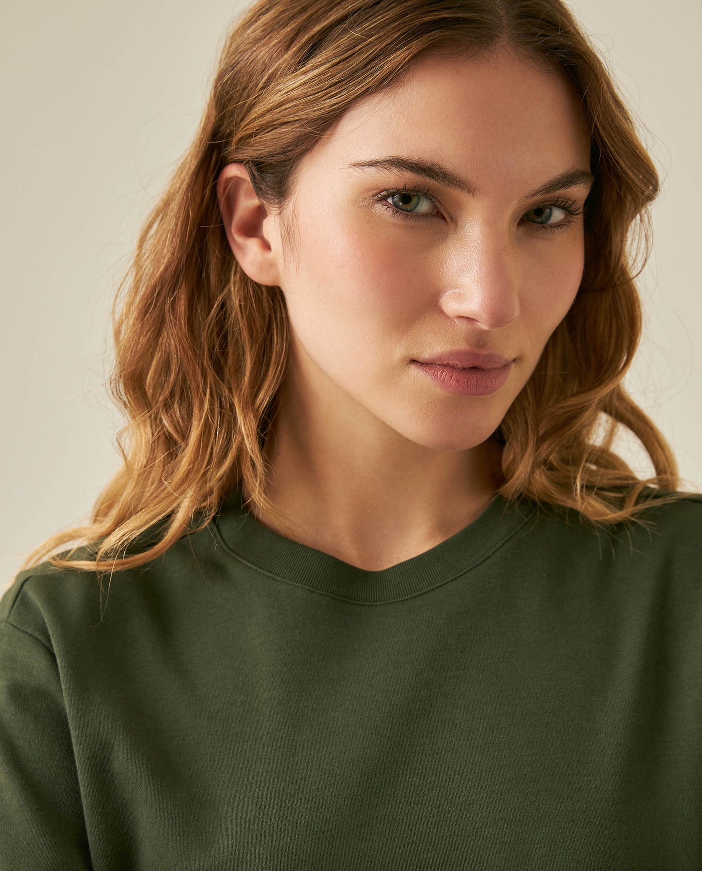 Womens T-Shirt Essential Oversized Cotton Cool Touch Basic - Green 63_701H051_VER190414_5