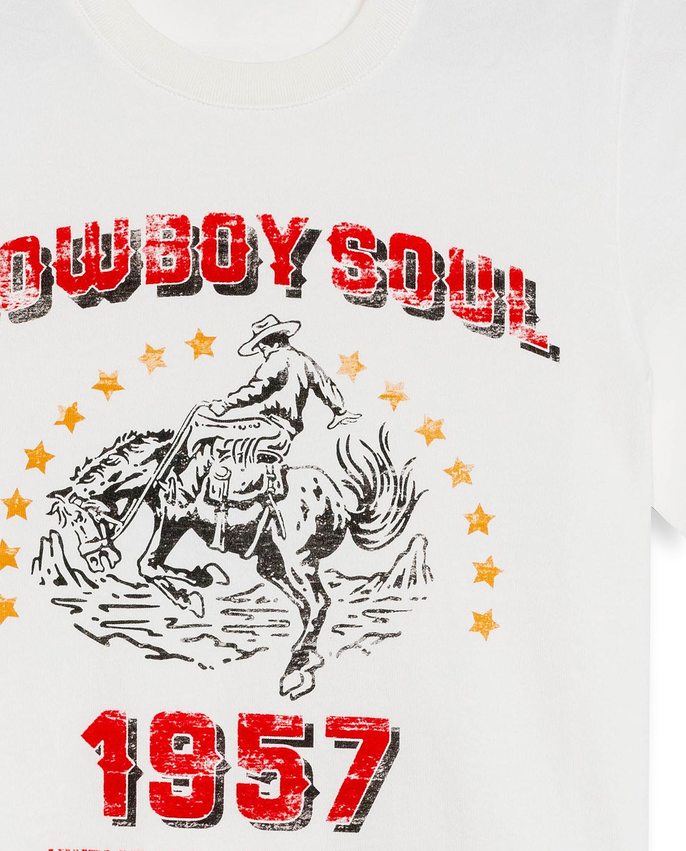 Womens T-Shirt Rodeo Graphic Slim Fit Cotton Heavier Cowboy Flock Rhinestones - Raw 63_701H701_CRU110606_8