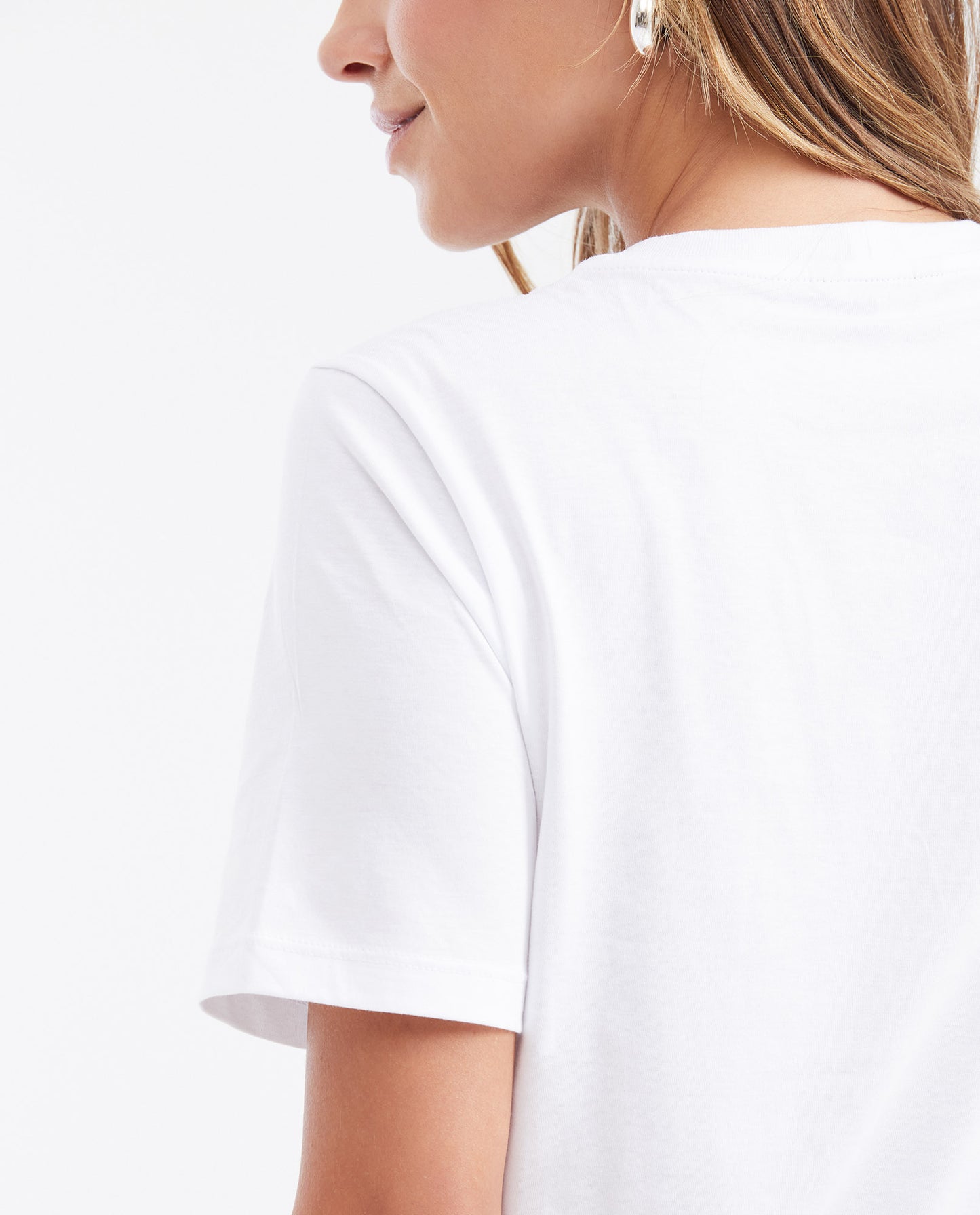 Women's Printed T-shirt with Stone Detail - White - 5