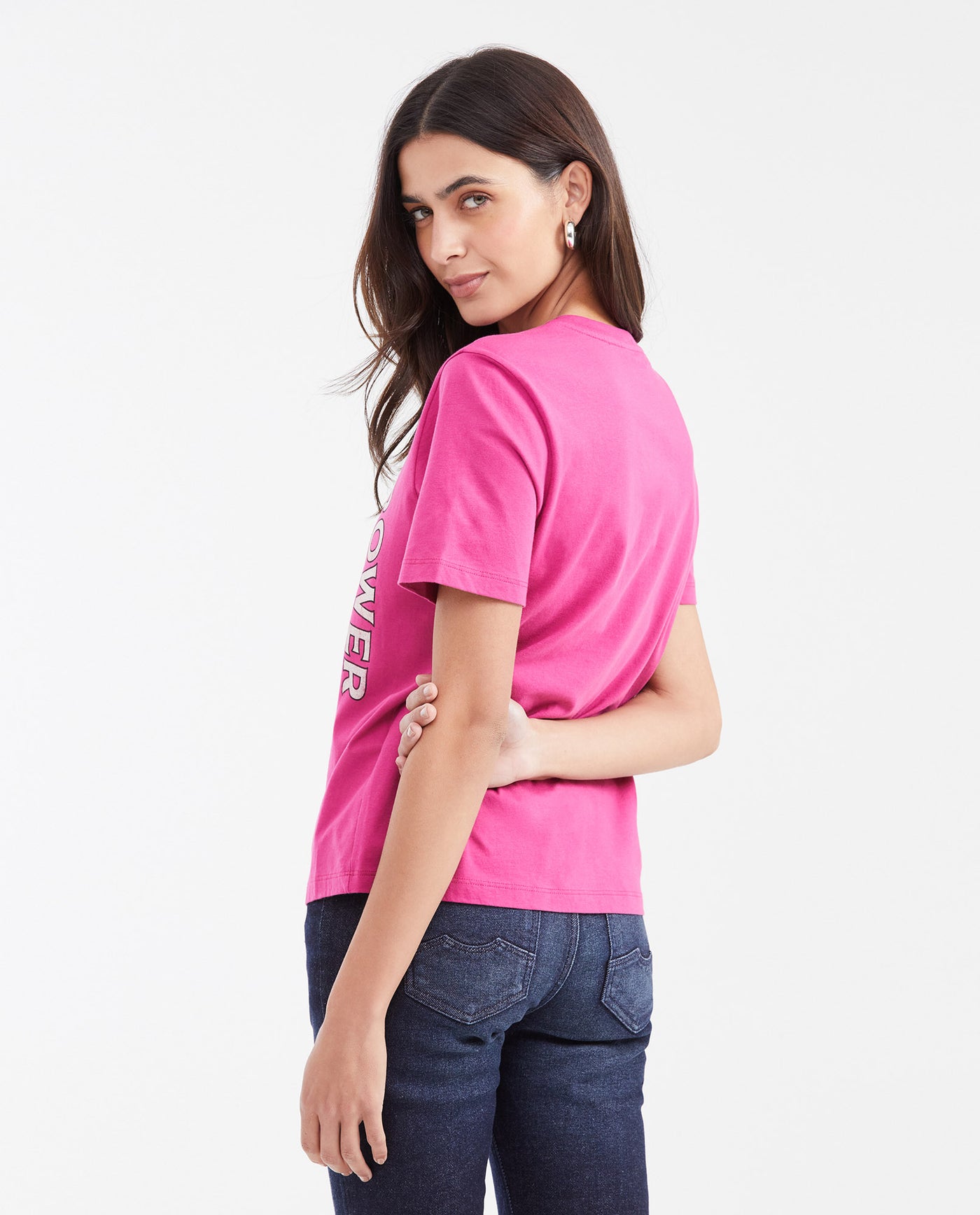Women's Straight Fit Astral Capsule T-Shirt with Stone Application in Cotton - 4