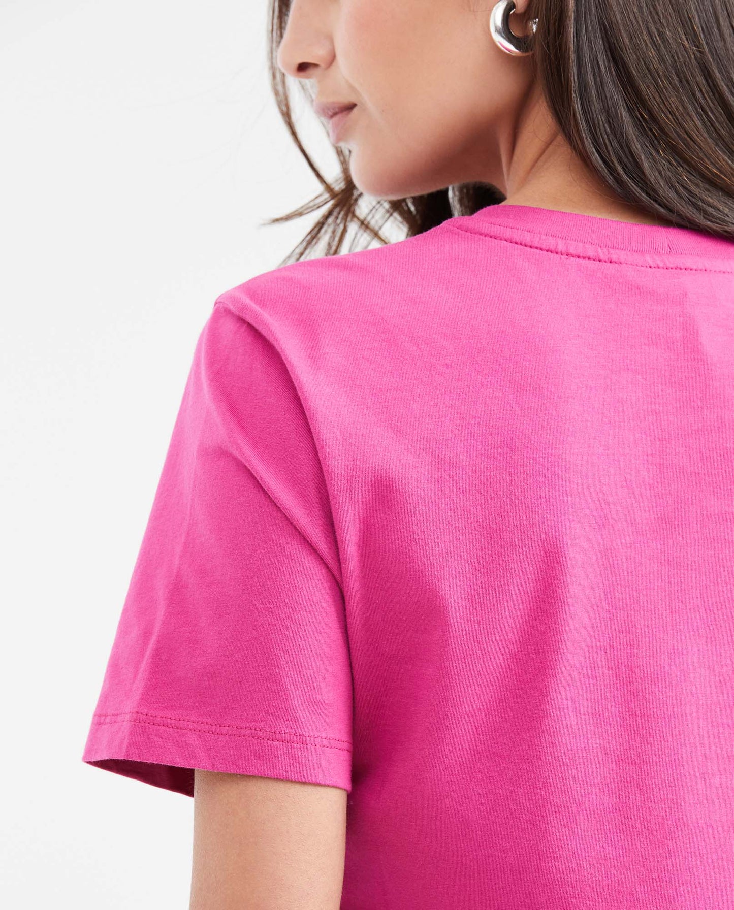 Women's Printed T-shirt with Stone Detail - Pink - 5