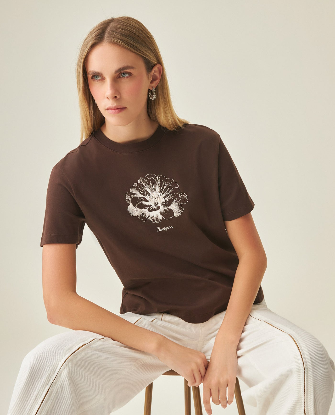 Women´s Graphic Oversize T-Shirt - Brown 63_702H001_CAF191016_7