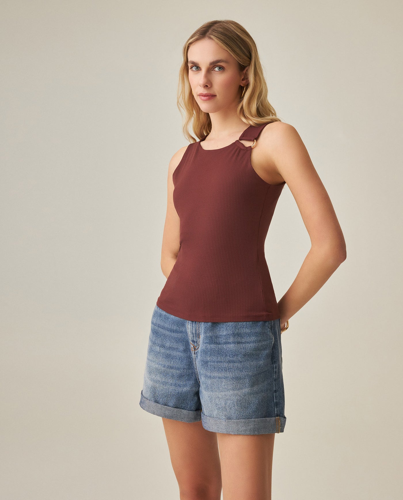 Women´s Slim Top - Brown 63_702H016_CAF191321_5