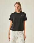 Women's Oversized Cropped T-Shirt - Black