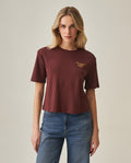 Women's Oversized Cropped T-Shirt - Brown