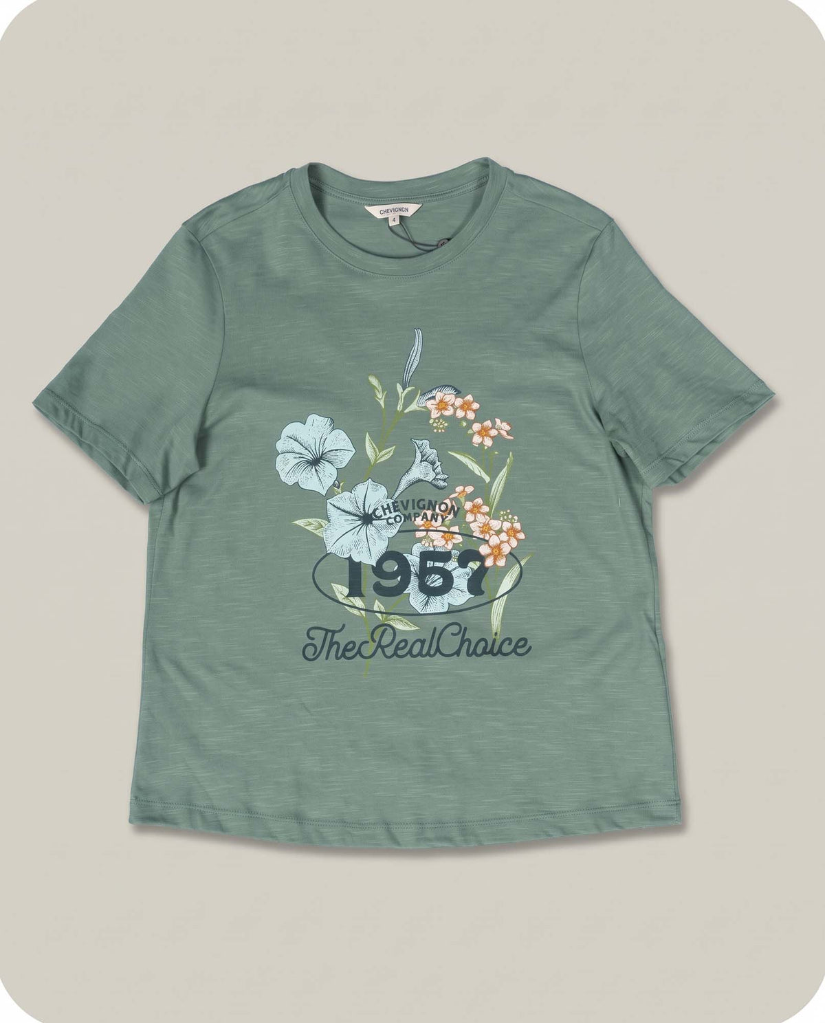 Women´s Floral Graphic Tee - Green 63_704F010_VER186114_3