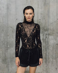Womens Turtleneck Bodysuit - Special Collection - Black