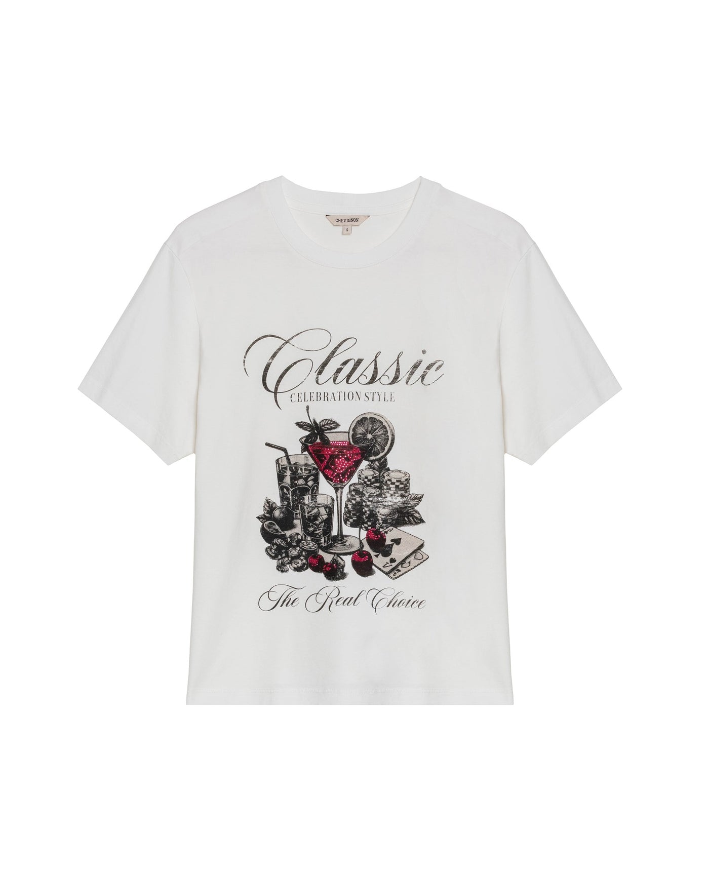 Women's Oversized Stone Detail T-shirt in Cotton, Gala 709G012 - 2