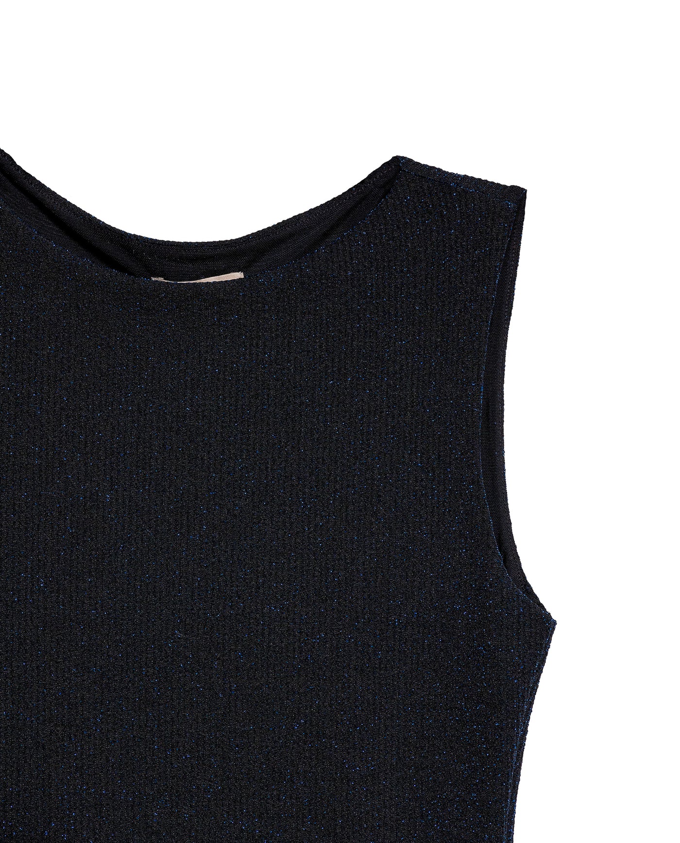 Women's Thread Almond Neckline Sleeveless Top in Nylon-Lurex Blend 709G026 - 7