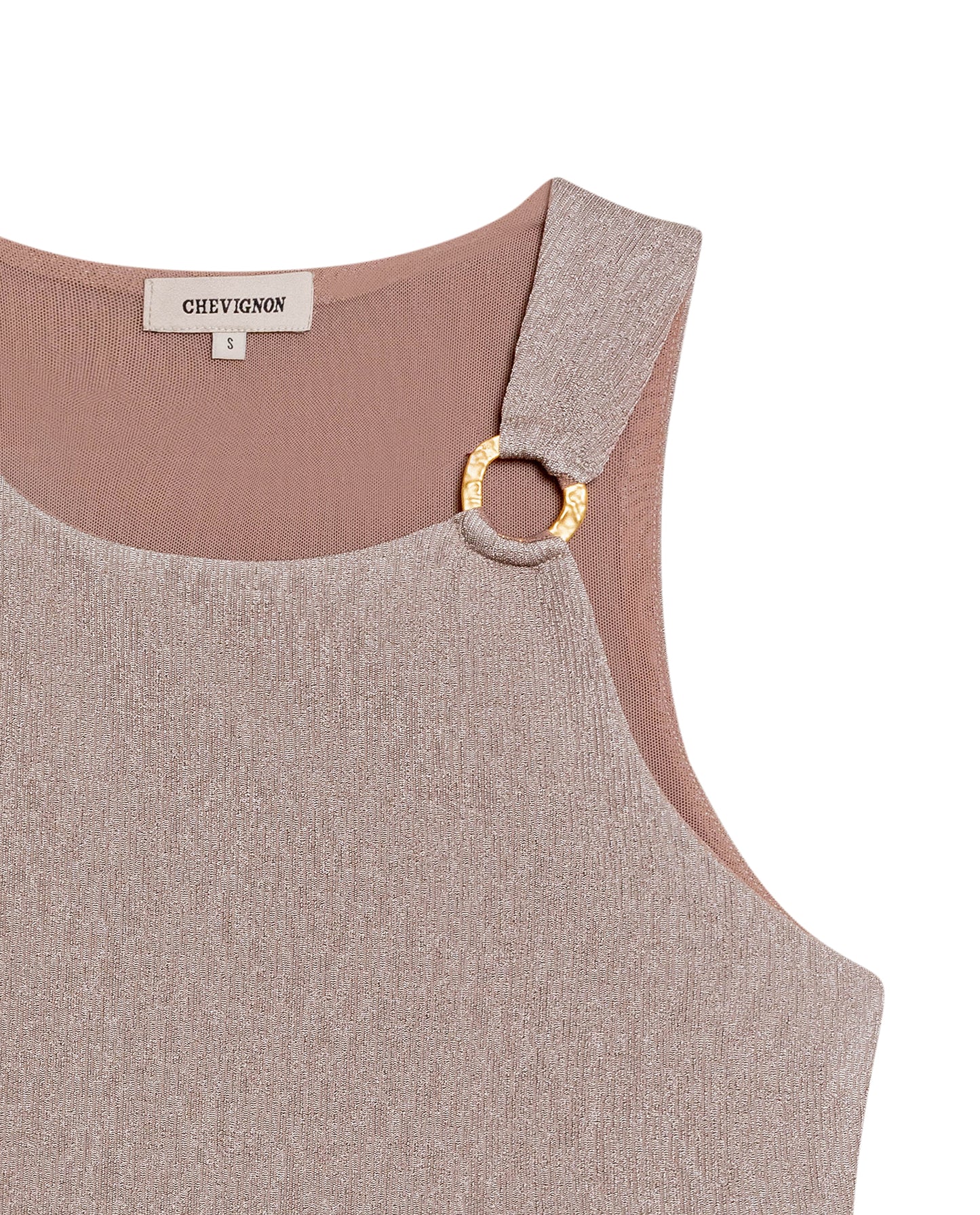 Women's Sleeveless Fitted Silhouette Shiny Shirt - Gray - 7